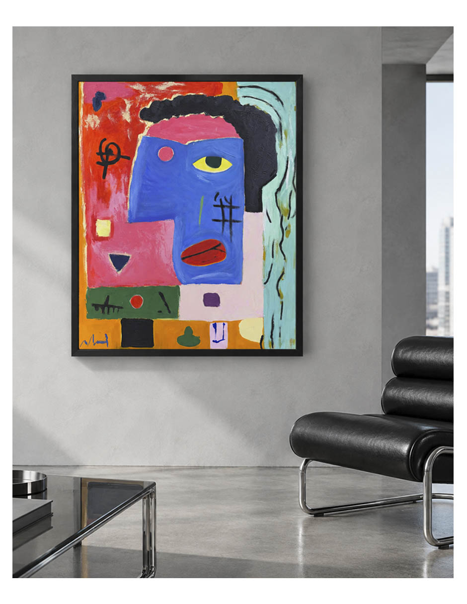 Pintura azul eléctrico técnica acrílico 2