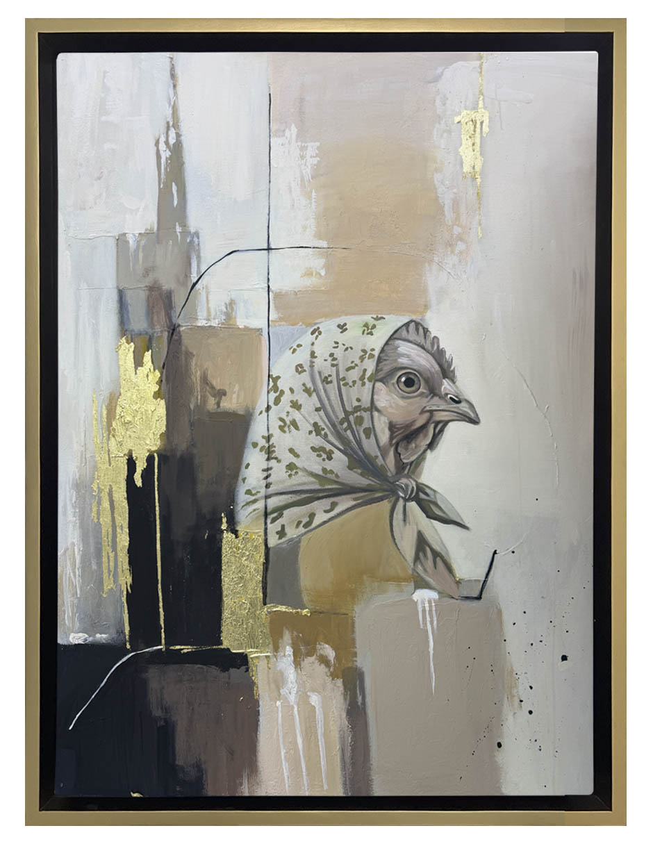Pintura Doña Pluma técnica Acrílico