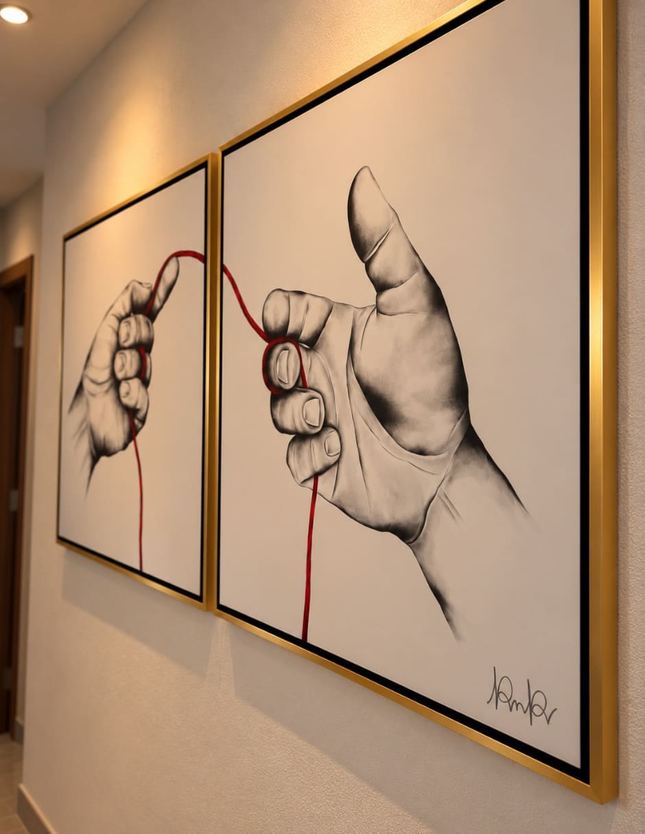 Pintura PINTURA HILO ROJO técnica Hecho a mano PINTURA HILO ROJO 2