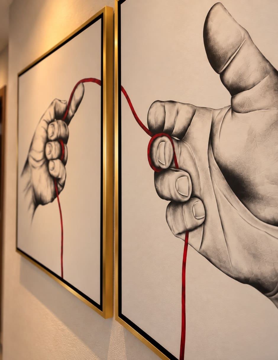 Pintura PINTURA HILO ROJO técnica Hecho a mano PINTURA HILO ROJO 3