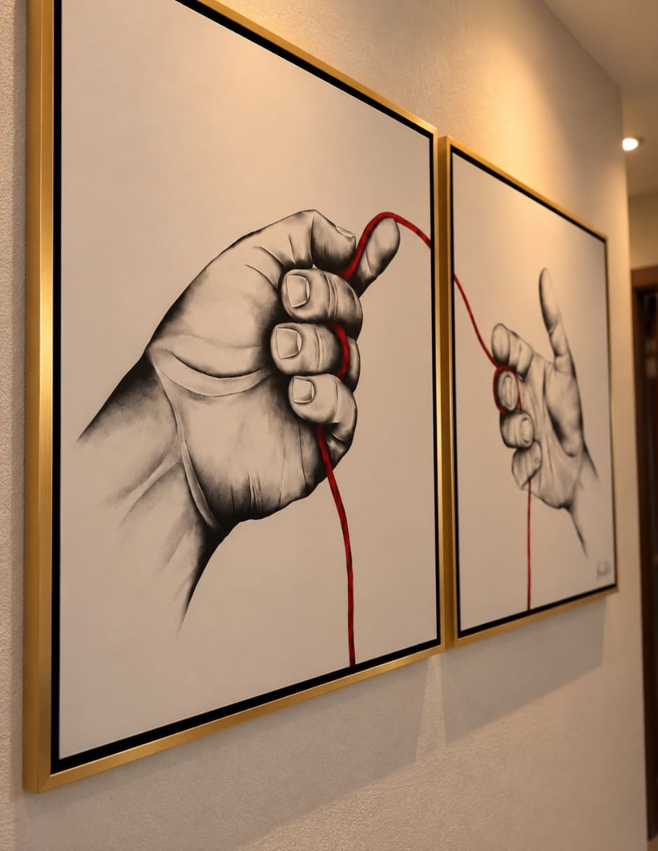 Pintura PINTURA HILO ROJO técnica Hecho a mano PINTURA HILO ROJO 4